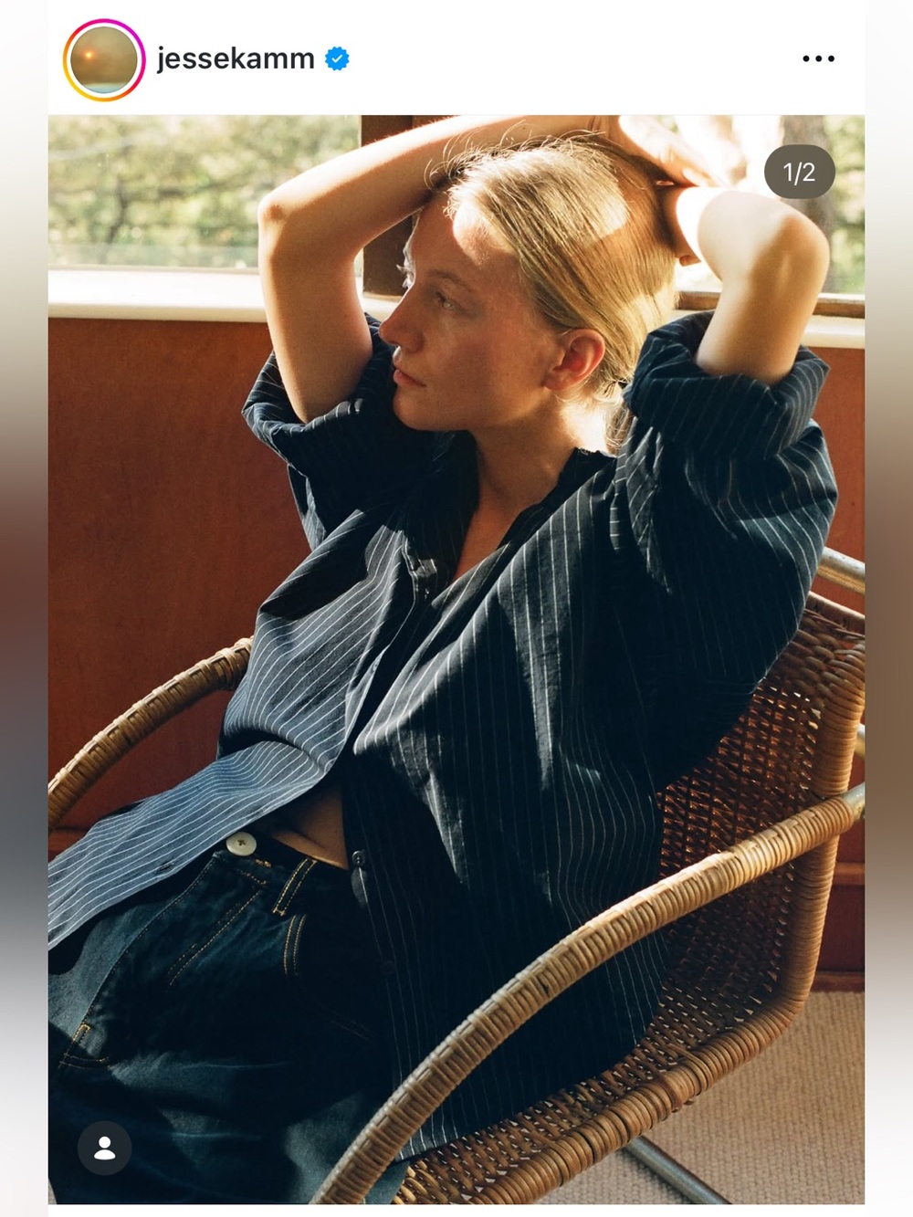 New Jesse Kamm Alberta in Midnight Black Pinstripe M/L